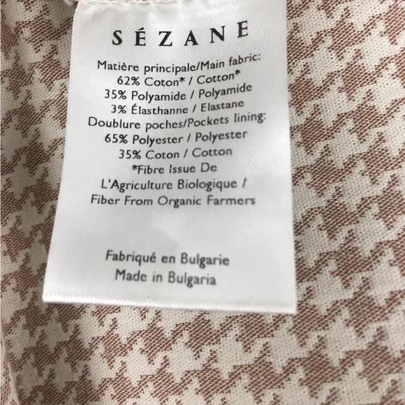Sezane Cream and Brown Checkered Pants - Picture 11 of 14